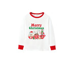 Family Christmas White Pajamas Set With Merry Christmas & Classic Character Print