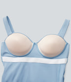BreezefulTM Push-Up Molded Cups Backless Adjustable Buckle Tie Back Quick Dry Tennis Dress-Easy Peezy