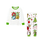 Holiday Family Christmas Pajamas Set With Colorful Christmas Character Pattern Print