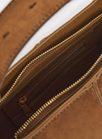 Buckled Top-Handle Bucket Bag