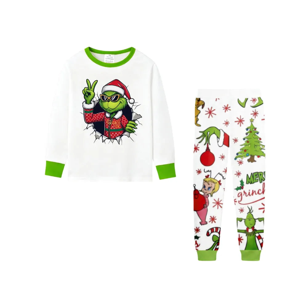 Holiday Family Christmas Pajamas Set With Funny Christmas Pattern Print