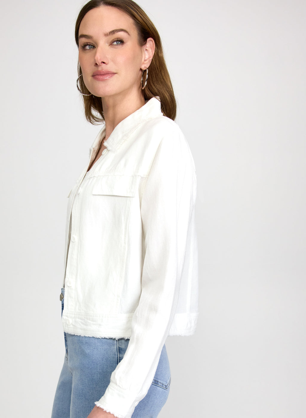 Frayed Linen-Blend Jacket