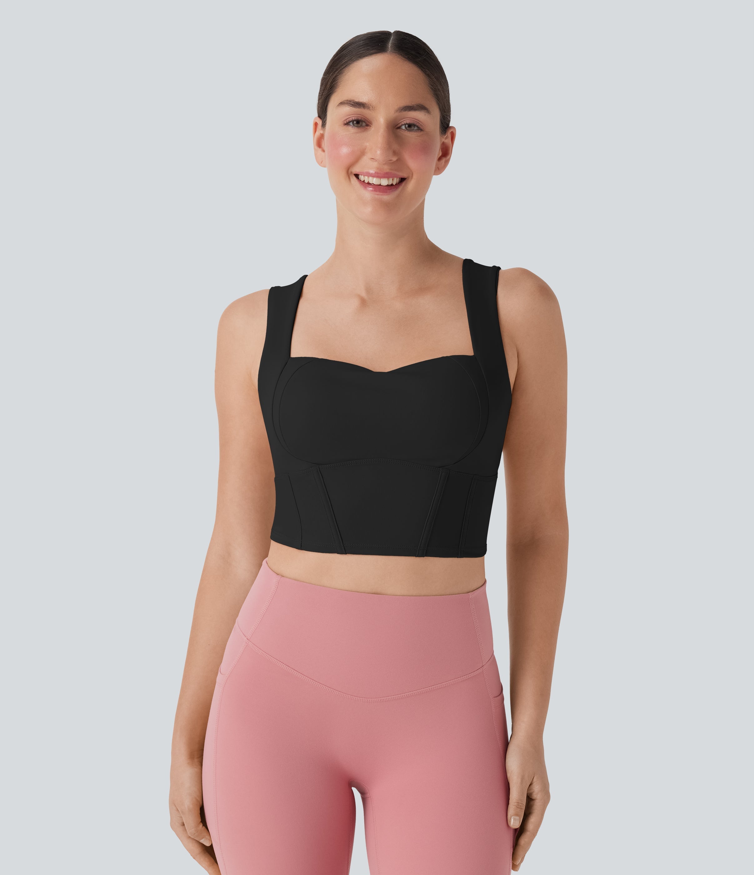Sweetheart Neck Cropped Yoga Sports Top