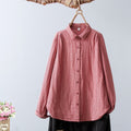 2025 New Women's Linen Cotton Casual Loose Stripe Shirt-Buy 3 Get Free Shipping