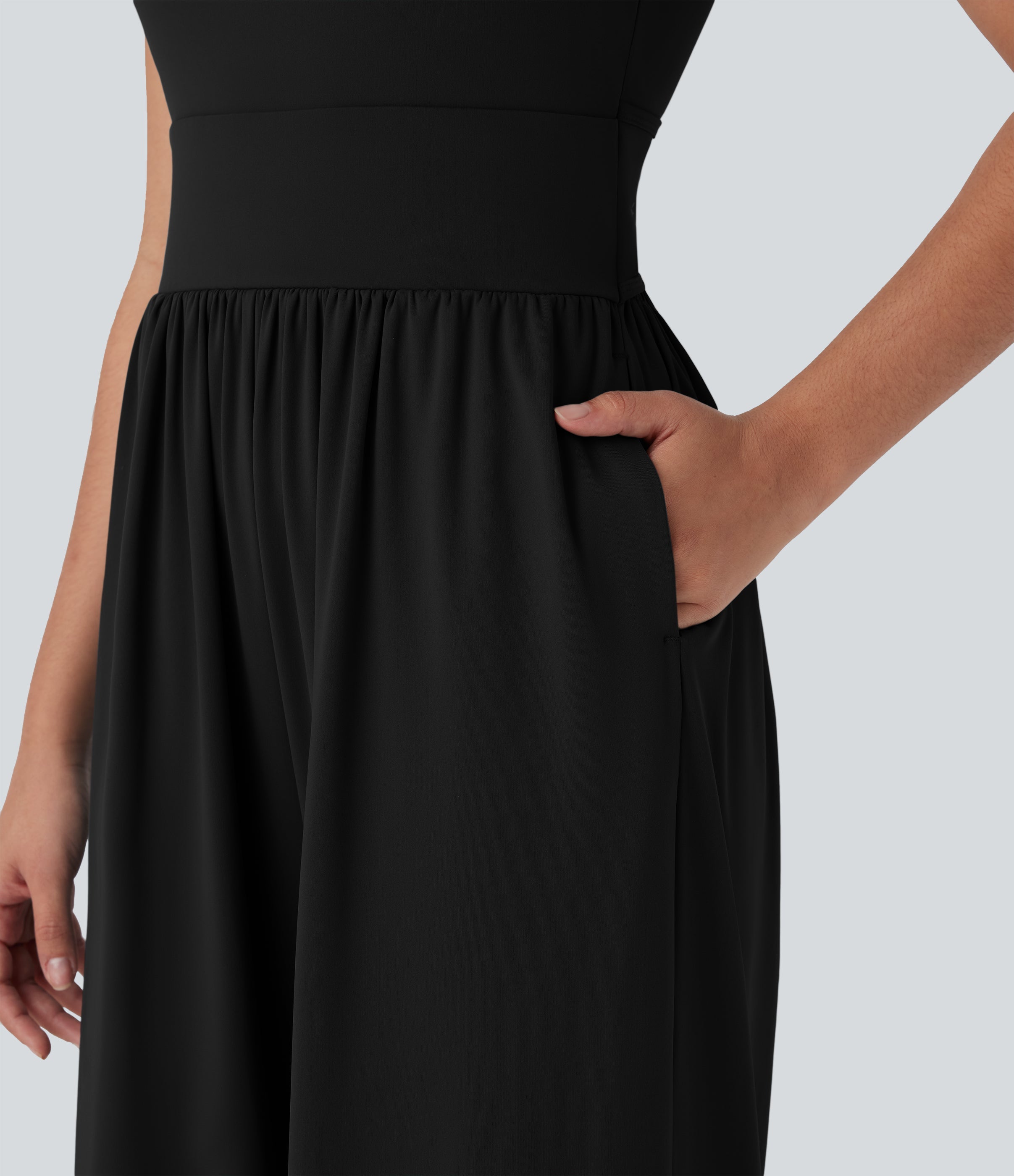 SoftlyZeroTM Airy Wide Leg Cool Touch Yoga Jumpsuit with Pockets-Easy Peezy