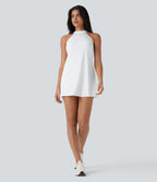 SoftlyZeroTM Airy Tie Back 2-in-1 Cool Touch Mini Yoga Active Dress with Pocket-UPF50+