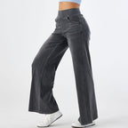 2026🔥FlexTM High Waisted Multiple Pockets Washed Stretchy Knit Casual Bootcut Jeans