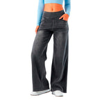2026🔥FlexTM High Waisted Multiple Pockets Washed Stretchy Knit Casual Bootcut Jeans