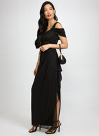 Mesh Cowl Neck Dress