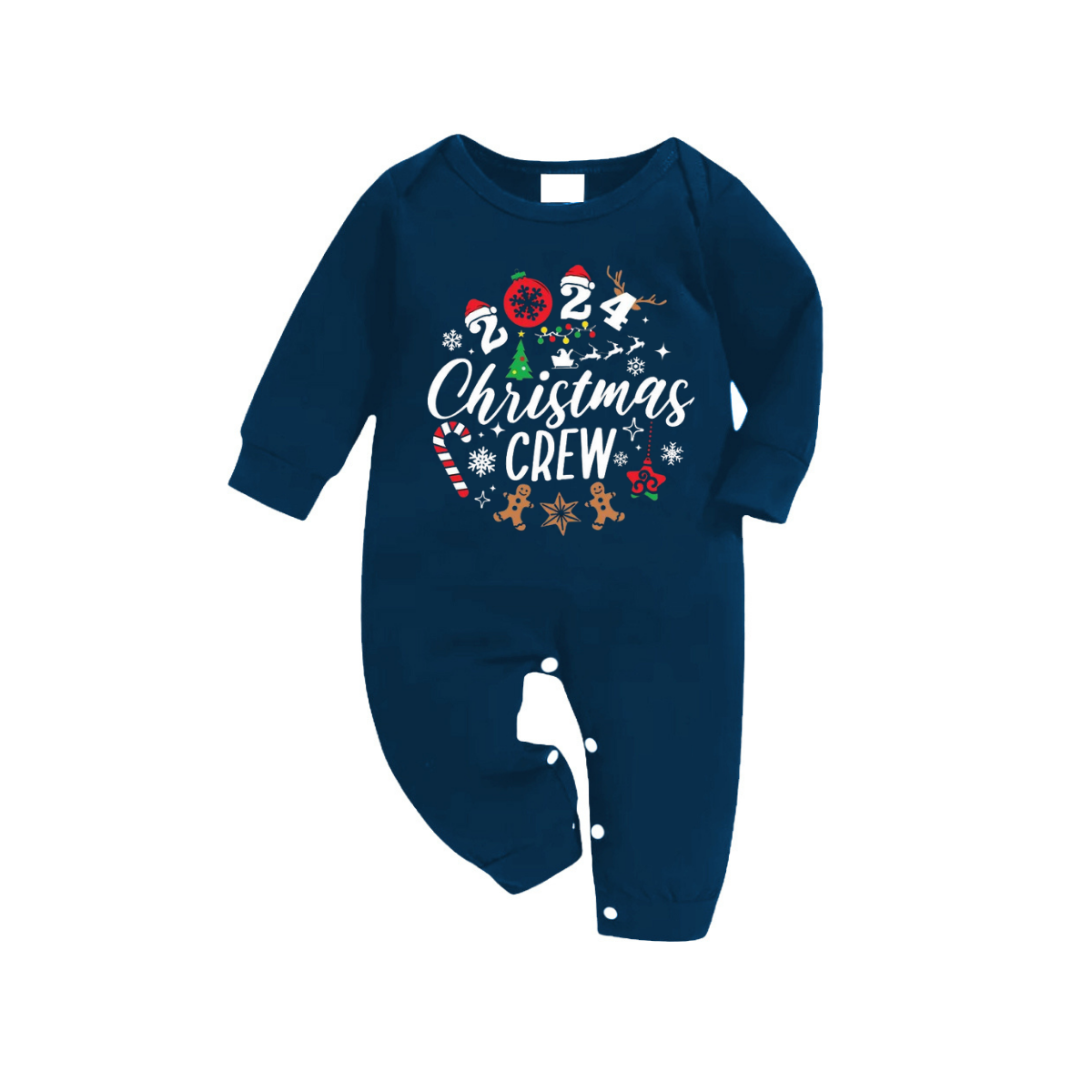 2025 Christmas Crew Making Memories Together Text Print Blue Long Sleeve Top With Blue Plaid Family Matching Pajamas