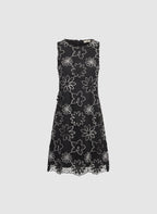 Floral Embroidered Crochet Dress