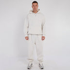 Unisex White Minimalist Fleece Hoodie & Jogger Set Neutral Lounge Set