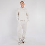 Unisex White Minimalist Fleece Hoodie & Jogger Set Neutral Lounge Set