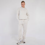 Unisex White Minimalist Fleece Hoodie & Jogger Set Neutral Lounge Set