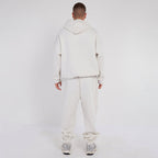 Unisex White Minimalist Fleece Hoodie & Jogger Set Neutral Lounge Set