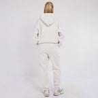 Unisex White Minimalist Fleece Hoodie & Jogger Set Neutral Lounge Set