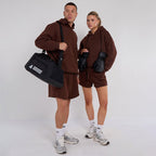 Unisex Brown Minimalist Fleece Hoodie & Jogger Set Neutral Lounge Set