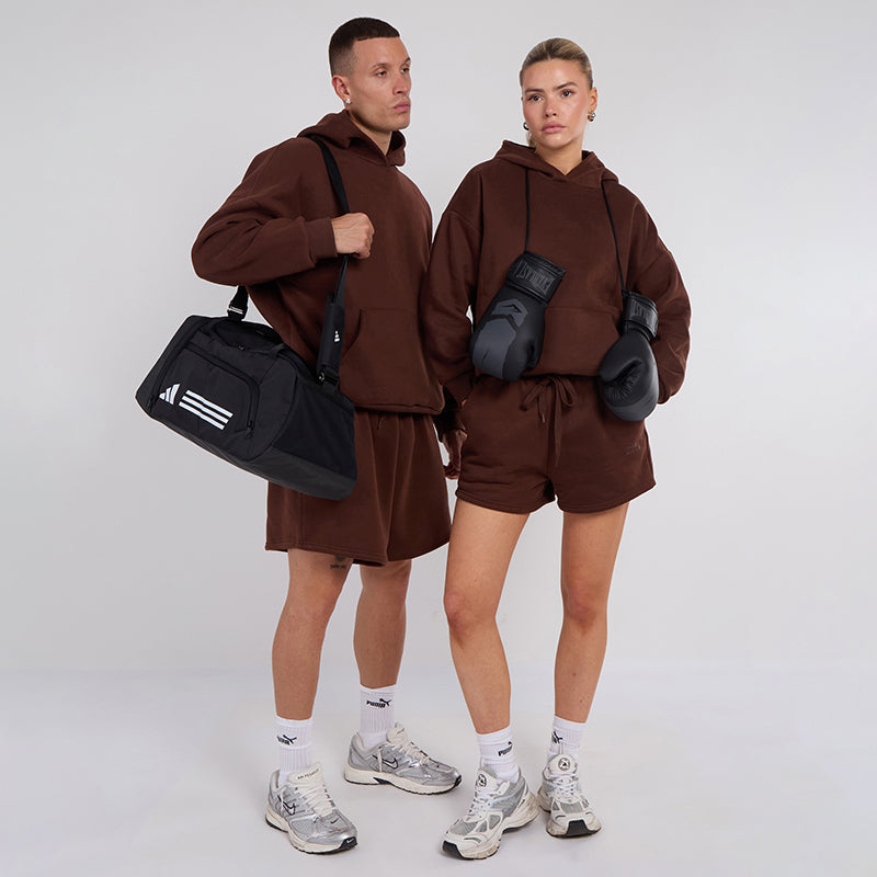 Unisex Brown Minimalist Fleece Hoodie & Jogger Set Neutral Lounge Set