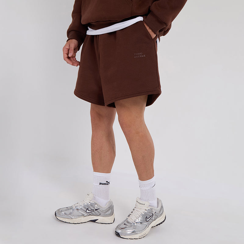 Unisex Brown Minimalist Fleece Hoodie & Jogger Set Neutral Lounge Set