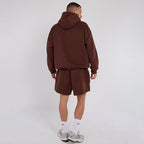 Unisex Brown Minimalist Fleece Hoodie & Jogger Set Neutral Lounge Set
