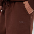 Unisex Brown Minimalist Fleece Hoodie & Jogger Set Neutral Lounge Set