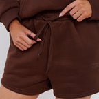 Unisex Brown Minimalist Fleece Hoodie & Jogger Set Neutral Lounge Set