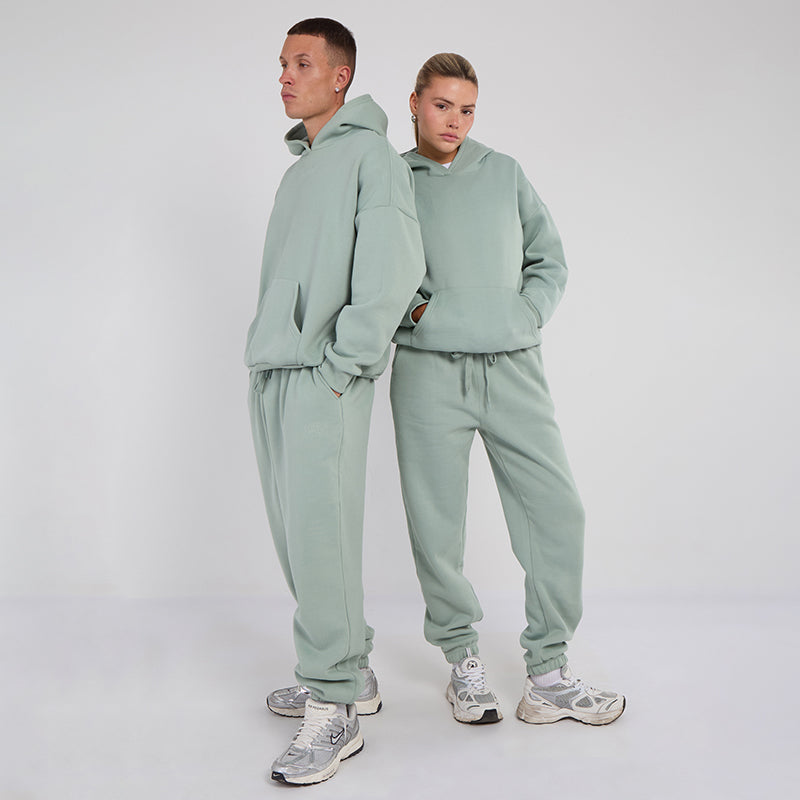 Unisex Mint Minimalist Fleece Hoodie & Jogger Tracksuit