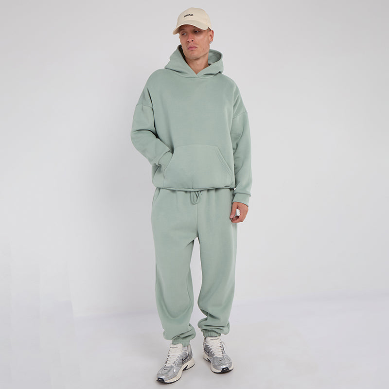Unisex Mint Minimalist Fleece Hoodie & Jogger Tracksuit