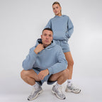 Unisex Blue Minimalist Fleece Hoodie & Jogger Set Neutral Lounge Set