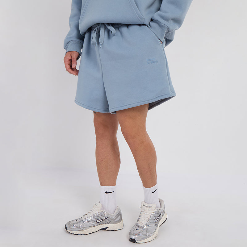 Unisex Blue Minimalist Fleece Hoodie & Jogger Set Neutral Lounge Set