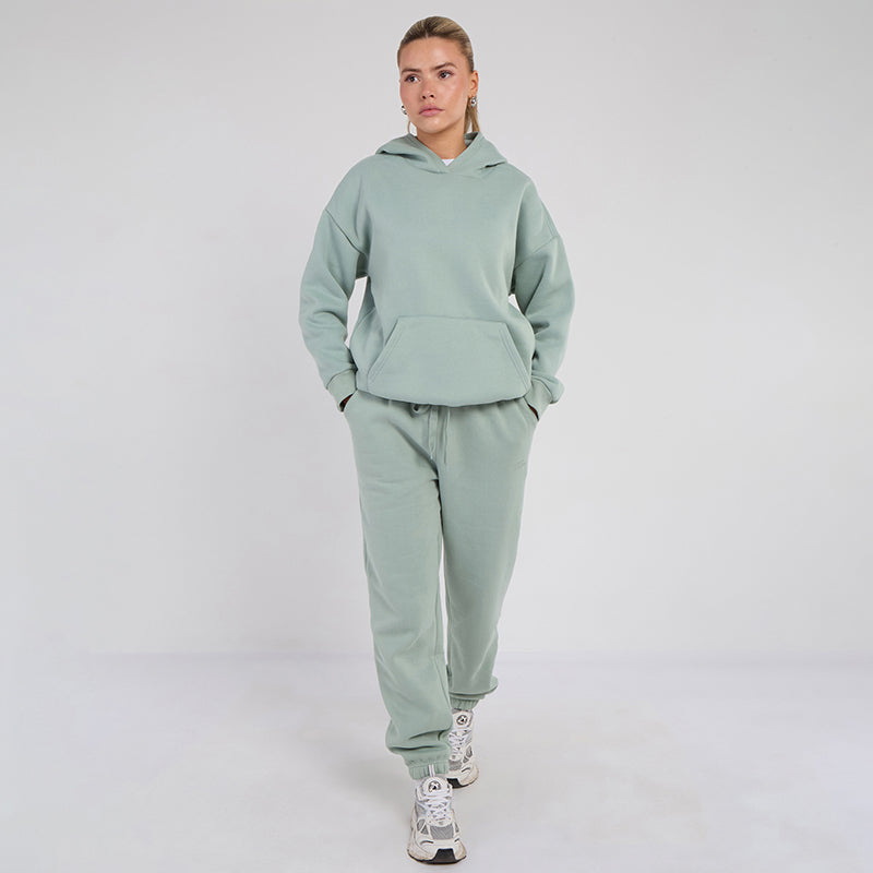 Unisex Mint Minimalist Fleece Hoodie & Jogger Tracksuit