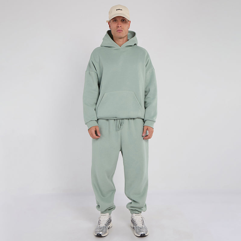 Unisex Mint Minimalist Fleece Hoodie & Jogger Tracksuit