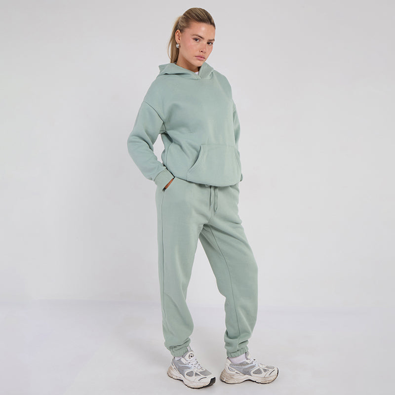Unisex Mint Minimalist Fleece Hoodie & Jogger Tracksuit