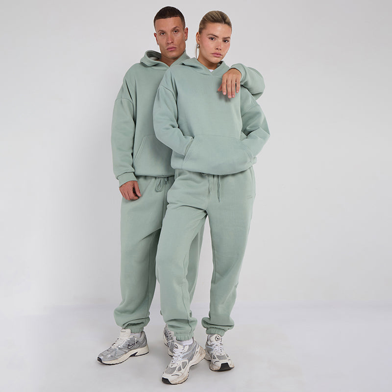 Unisex Mint Minimalist Fleece Hoodie & Jogger Tracksuit