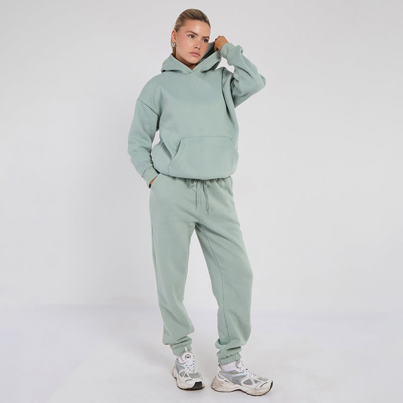 Unisex Mint Minimalist Fleece Hoodie & Jogger Tracksuit