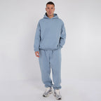 Unisex Blue Minimalist Fleece Hoodie & Jogger Set Neutral Lounge Set