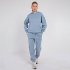 Unisex Blue Minimalist Fleece Hoodie & Jogger Set Neutral Lounge Set