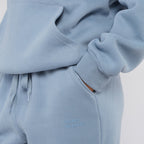 Unisex Blue Minimalist Fleece Hoodie & Jogger Set Neutral Lounge Set