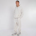 Unisex White Minimalist Fleece Hoodie & Jogger Set Neutral Lounge Set