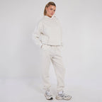 Unisex White Minimalist Fleece Hoodie & Jogger Set Neutral Lounge Set