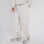 Unisex White Minimalist Fleece Hoodie & Jogger Set Neutral Lounge Set
