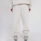 Unisex White Minimalist Fleece Hoodie & Jogger Set Neutral Lounge Set