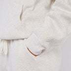 Unisex White Minimalist Fleece Hoodie & Jogger Set Neutral Lounge Set
