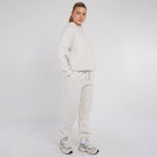 Unisex White Minimalist Fleece Hoodie & Jogger Set Neutral Lounge Set