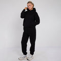 Unisex Black Minimalist Fleece Hoodie & Jogger Set Neutral Lounge Set