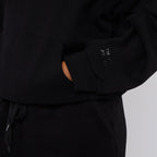 Unisex Black Minimalist Fleece Hoodie & Jogger Set Neutral Lounge Set