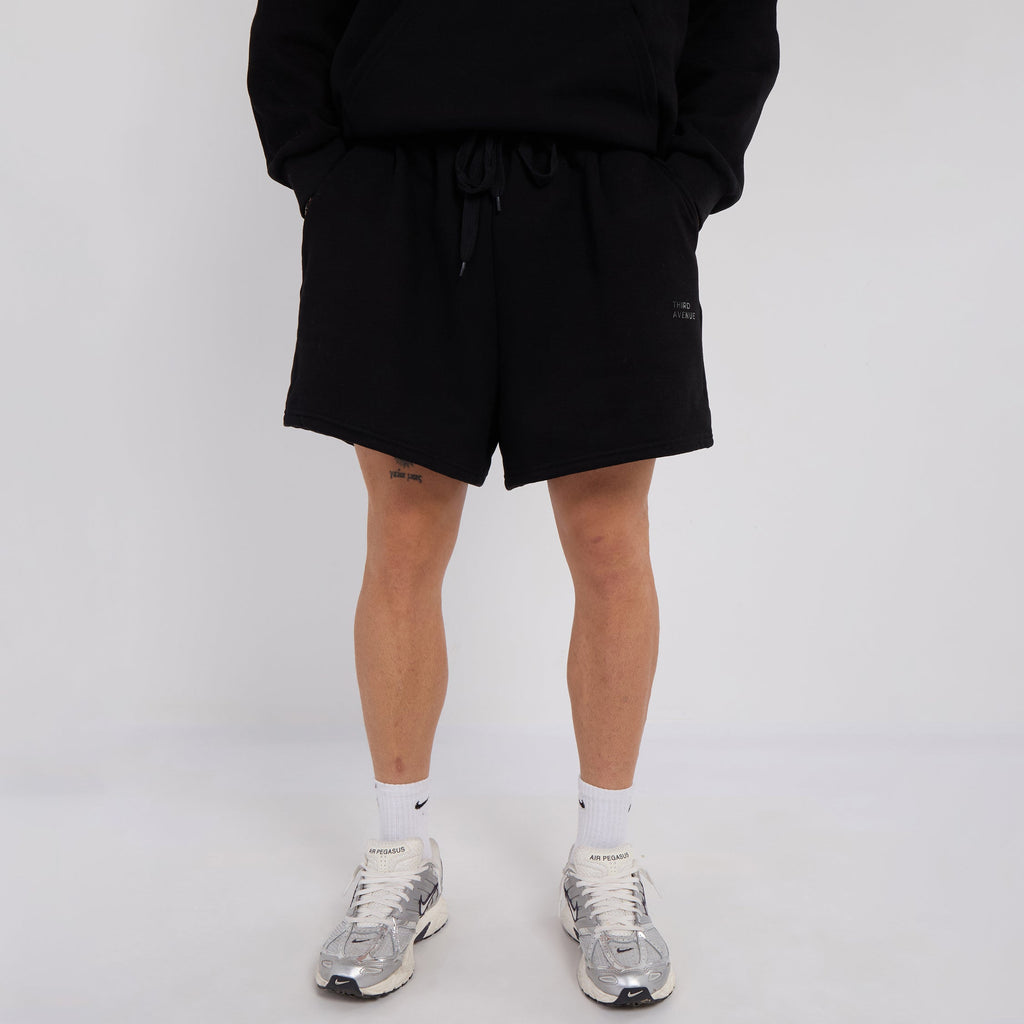 Unisex Black Minimalist Fleece Hoodie & Jogger Set Neutral Lounge Set