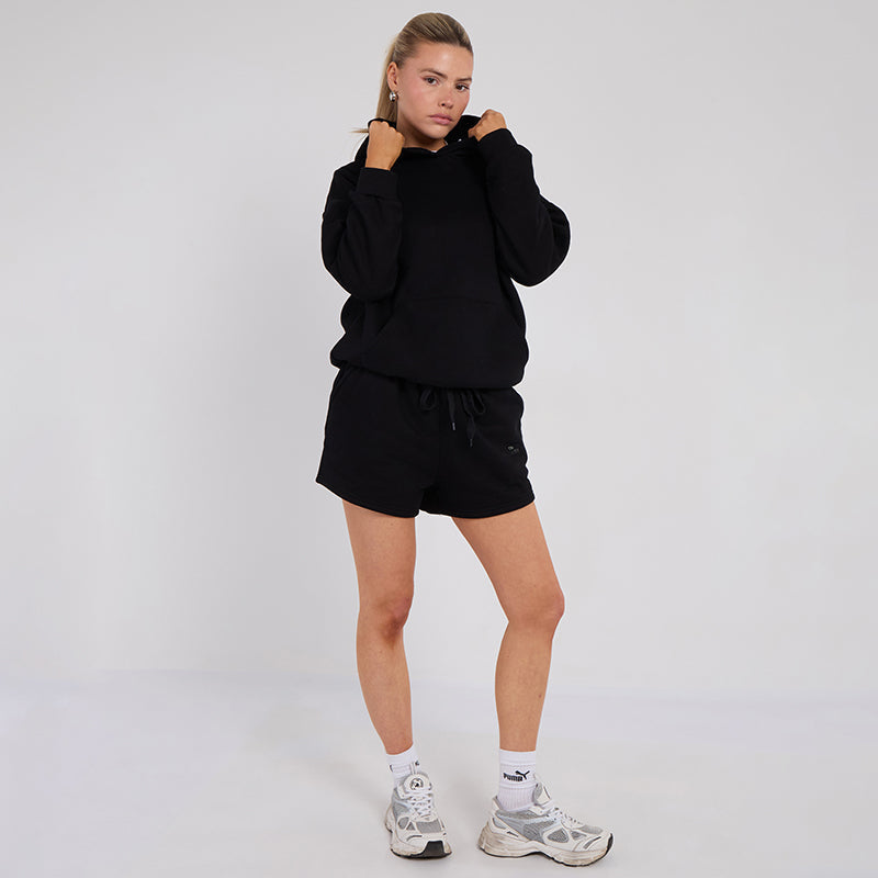 Unisex Black Minimalist Fleece Hoodie & Jogger Set Neutral Lounge Set