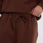 Unisex Brown Minimalist Fleece Hoodie & Jogger Set Neutral Lounge Set
