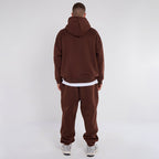 Unisex Brown Minimalist Fleece Hoodie & Jogger Set Neutral Lounge Set